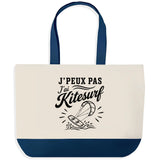 Grand Sac Cabas Fond Bleu J’peux pas j’ai Kitesurf