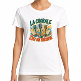 T-shirt Femme Blanc La chorale c'est ma thérapie