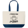 Grand Sac Cabas Fond Bleu J’peux pas j’ai Bougies