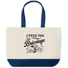 Grand Sac Cabas Fond Bleu J’peux pas j’ai Bricolage