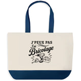 Grand Sac Cabas Fond Bleu J’peux pas j’ai Bricolage
