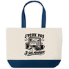 Grand Sac Cabas Fond Bleu J’peux pas je suis Manager