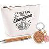 Coffret Cadeau J’peux pas j’ai Champignons – Trousse, stylo bambou et porte-clés