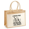 Sac Cabas Jute avec Poche J’peux pas je préfère le Jazz