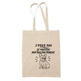 Tote Bag Beige J’peux pas je préfère mon Bulldog Français