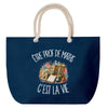 Grand Sac Cabas Bleu Marine Être prof de maths c'est la vie