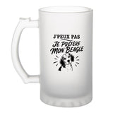 Verre à Bière J’peux pas je préfère mon Beagle