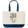 Grand Sac Cabas Fond Bleu J’peux pas je préfère ma Chèvre