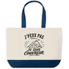 Grand Sac Cabas Fond Bleu J’peux pas je suis Couvreur