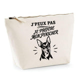 Trousse Beige J’peux pas je préfère mon Pinscher
