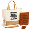 Coffret Cadeau J’peux pas je suis Banquier – Sac jute, carnet, stylo, porte-clés et marque-page
