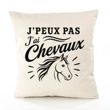 Housse de Coussin J’peux pas j’ai Chevaux