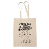 Tote Bag Beige J’peux pas je préfère mon Samoyède
