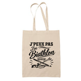 Tote Bag Beige J’peux pas j’ai Biathlon