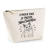 Trousse Beige J’peux pas je préfère mon Chartreux