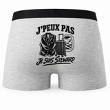 Boxer Homme J’peux pas je suis Steward – Impression au dos