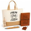 Coffret Cadeau J’peux pas je suis Éboueur – Sac jute, carnet, stylo, porte-clés et marque-page