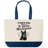 Grand Sac Cabas Fond Bleu J’peux pas je préfère mon Beauceron