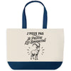 Grand Sac Cabas Fond Bleu J’peux pas je préfère les Bouquetins