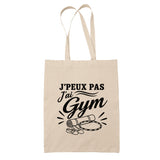 Tote Bag Beige J’peux pas j’ai Gym