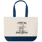 Grand Sac Cabas Fond Bleu J’peux pas je suis Garde forestier