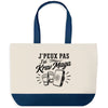 Grand Sac Cabas Fond Bleu J’peux pas j’ai Krav Maga