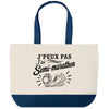 Grand Sac Cabas Fond Bleu J’peux pas j’ai Semi-marathon