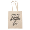 Tote Bag Beige J’peux pas je préfère ma Perruche