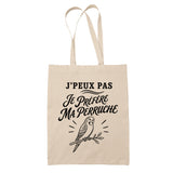 Tote Bag Beige J’peux pas je préfère ma Perruche