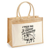Sac Cabas Jute avec Poche J’peux pas je préfère les Sangliers