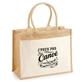 Sac Cabas Jute avec Poche J’peux pas j’ai Canoë