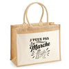 Sac Cabas Jute avec Poche J’peux pas j’ai Marche