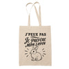Tote Bag Beige J’peux pas je préfère mon Lapin
