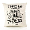 Housse de Coussin J’peux pas je préfère les Chats
