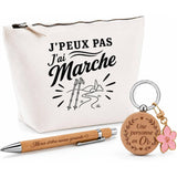 Coffret Cadeau J’peux pas j’ai Marche – Trousse, stylo bambou et porte-clés
