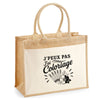 Sac Cabas Jute avec Poche J’peux pas j’ai Coloriage