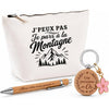 Coffret Cadeau J’peux pas je pars à la Montagne – Trousse, stylo bambou et porte-clés