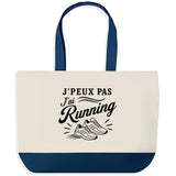Grand Sac Cabas Fond Bleu J’peux pas j’ai Running