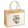 Sac Cabas Jute avec Poche J’peux pas je préfère les Bisons