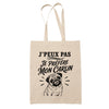 Tote Bag Beige J’peux pas je préfère mon Carlin