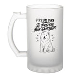 Verre à Bière J’peux pas je préfère mon Samoyède