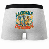 Boxer Homme La chorale c'est ma thérapie – Impression au dos