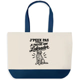 Grand Sac Cabas Fond Bleu J’peux pas je préfère mon Labrador
