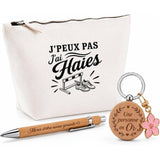 Coffret Cadeau J’peux pas j’ai Haies – Trousse, stylo bambou et porte-clés