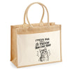 Sac Cabas Jute avec Poche J’peux pas je préfère mon Chat roux