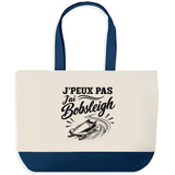 Grand Sac Cabas Fond Bleu J’peux pas j’ai Bobsleigh