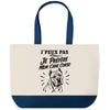 Grand Sac Cabas Fond Bleu J’peux pas je préfère mon Cane Corso