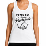 Débardeur Femme J’peux pas j’ai planche à voile J'peux pas minimaliste