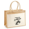 Sac Cabas Jute avec Poche J’peux pas j’ai Motocross
