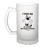 Verre à Bière J’peux pas je préfère mon Sacré de Birmanie